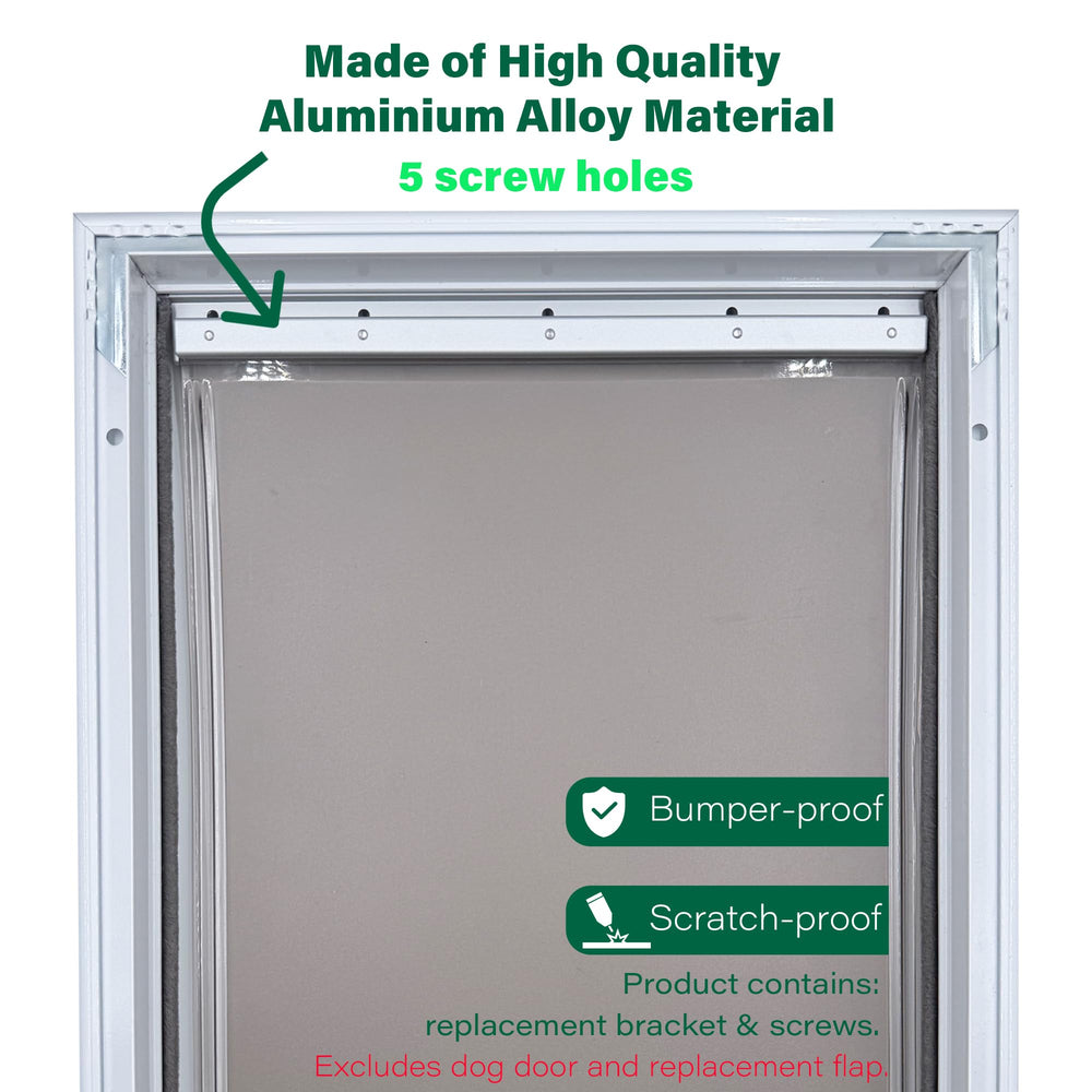 JeyPawv bracket with screws enabling quick PetSafe door repair.