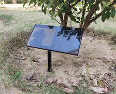 JFHEDY grave marker stand side view demonstrates sturdy support for 12x6 stones