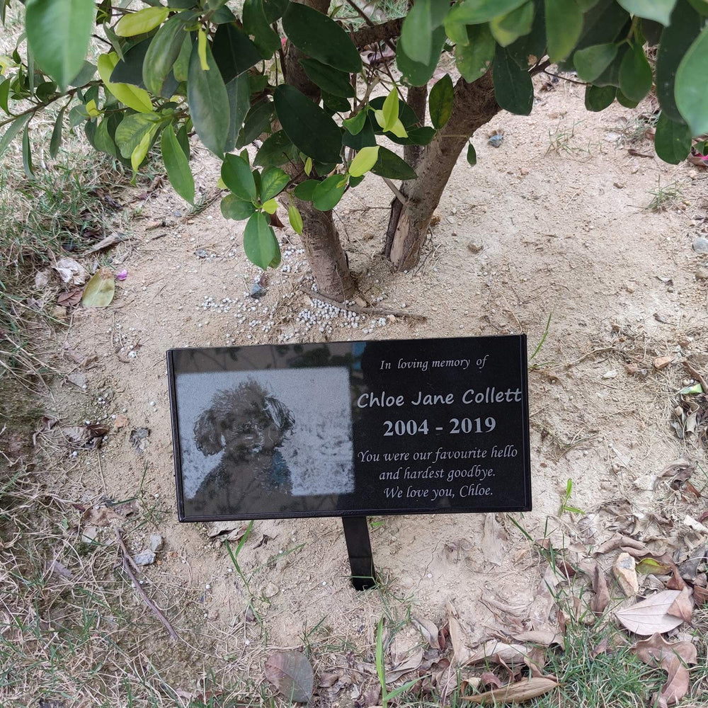 JFHEDY memorial stones display setup shows organized arrangement for clean display