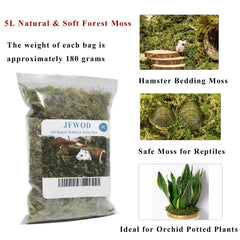 JFWOD forest moss bedding resealable bag highlights easy storage and freshness.