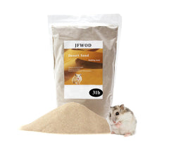 JFWOD hamster bath sand bag closeup — fragrance-free desert sand for safe baths.