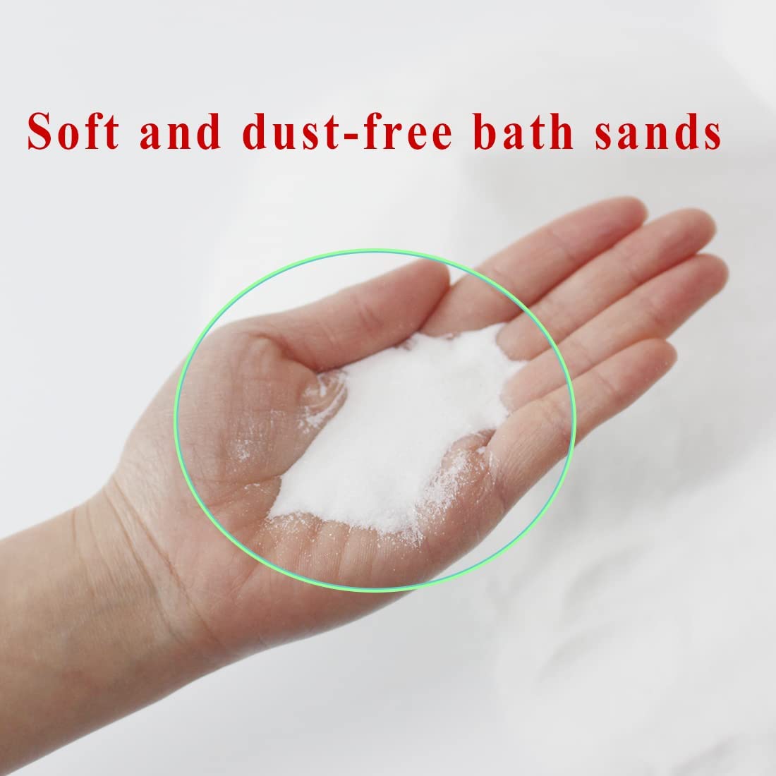 JFWOD bath sand with multiple small pets illustrates relaxation and play.