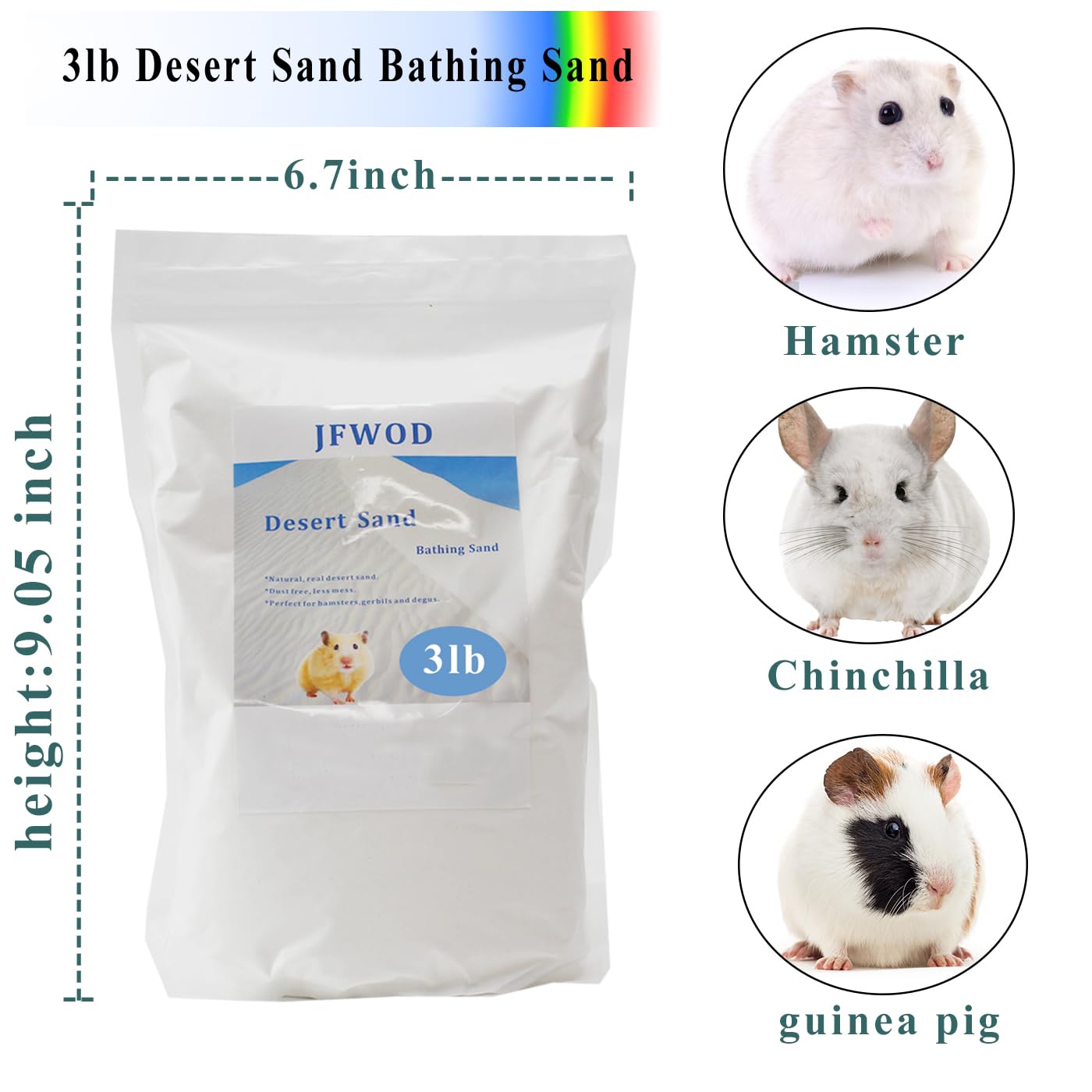 JFWOD bath sand tub setup demonstrates easy weekly baths for small pets.