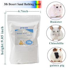 JFWOD bath sand tub setup demonstrates easy weekly baths for small pets.
