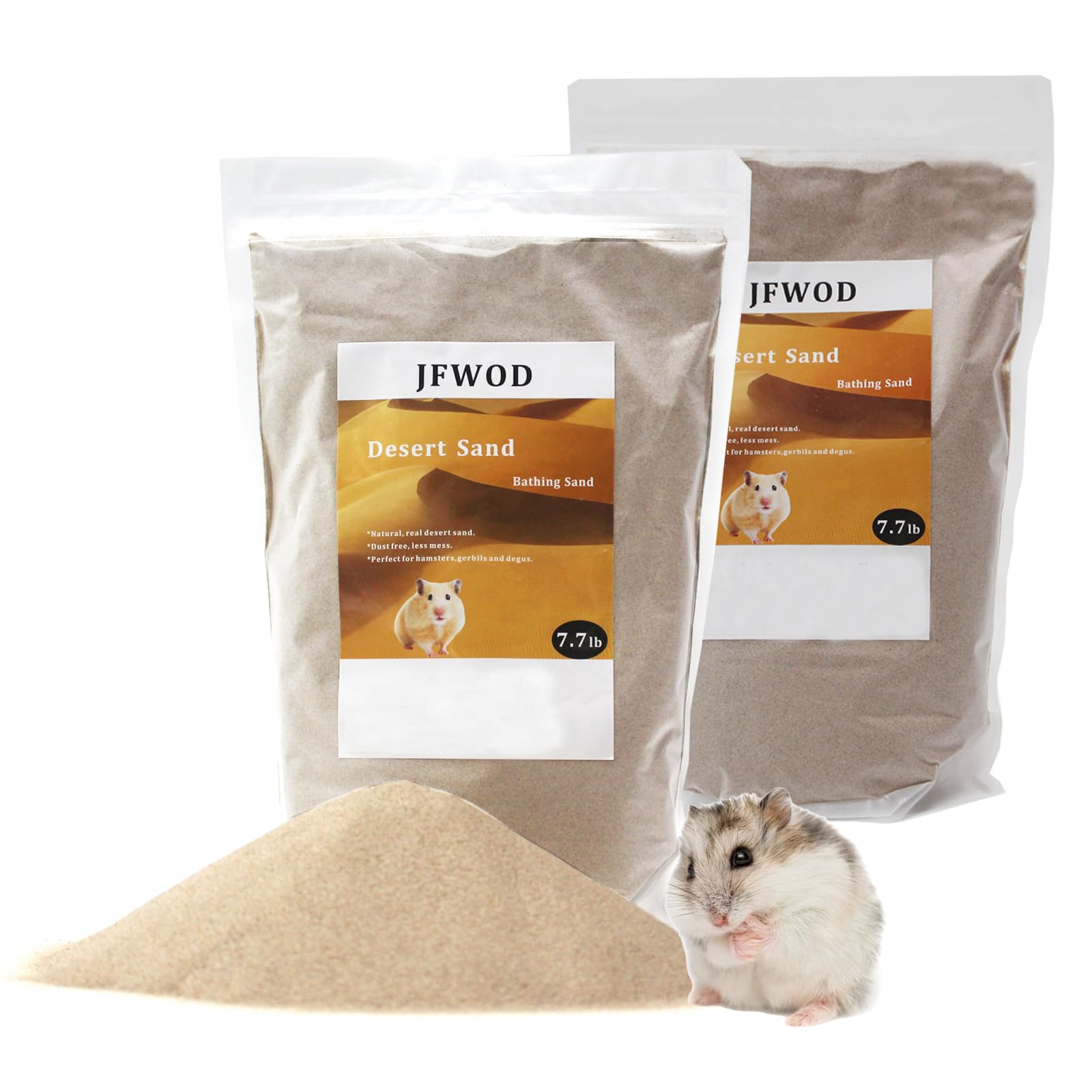 JFWOD hamster bath sand two bags for long-lasting bathing sessions