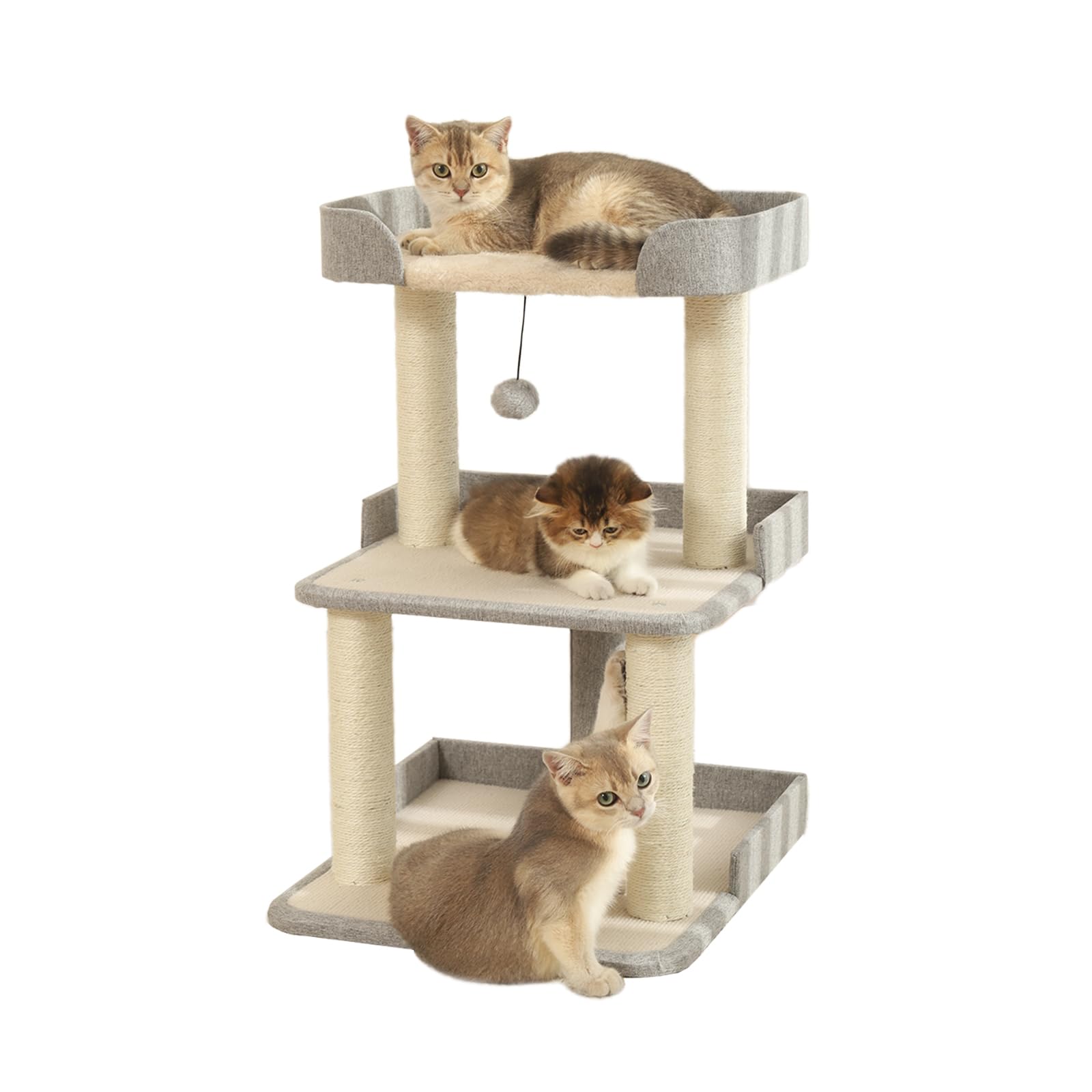 Jgchonwen durable cat tree bed grey – roomy lounging area for large cats
