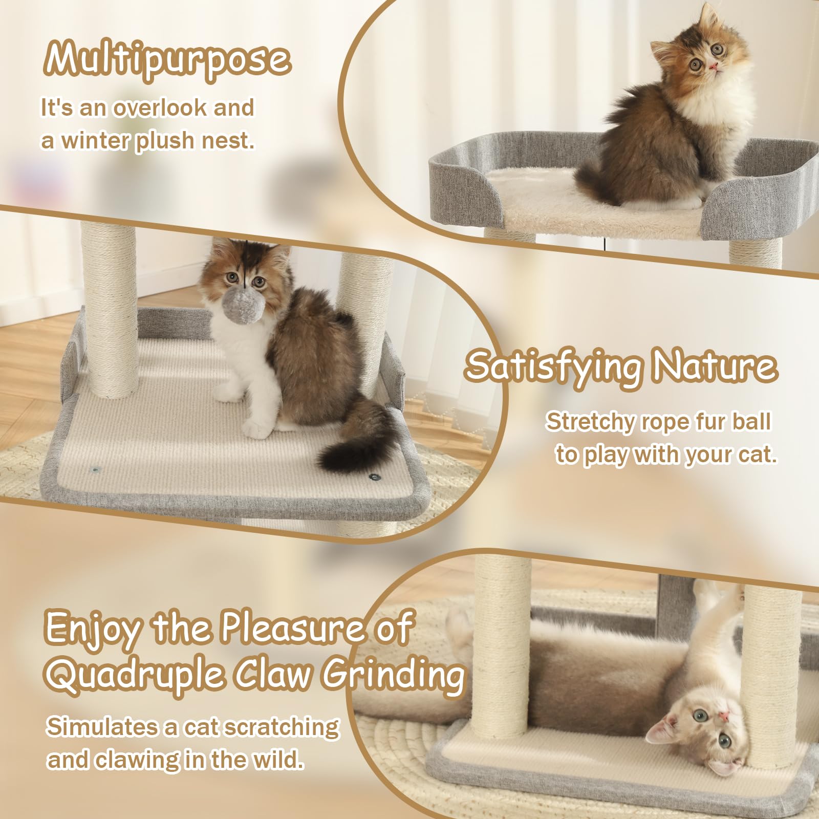 Jgchonwen modern cat tree by window grey – stylish furniture for indoor spaces
