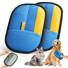 JGLXF electrostatic gloves used on a sofa for quick pet-hair cleanup