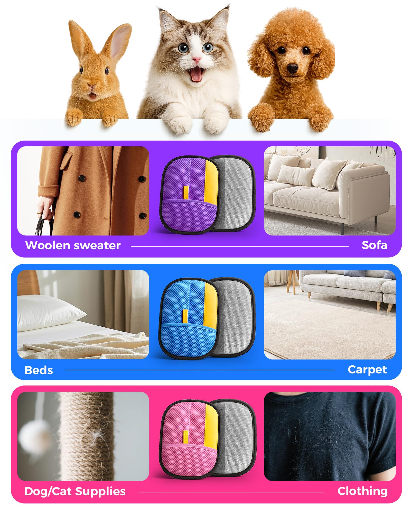 JGLXF glove used on clothes and curtains for hair removal