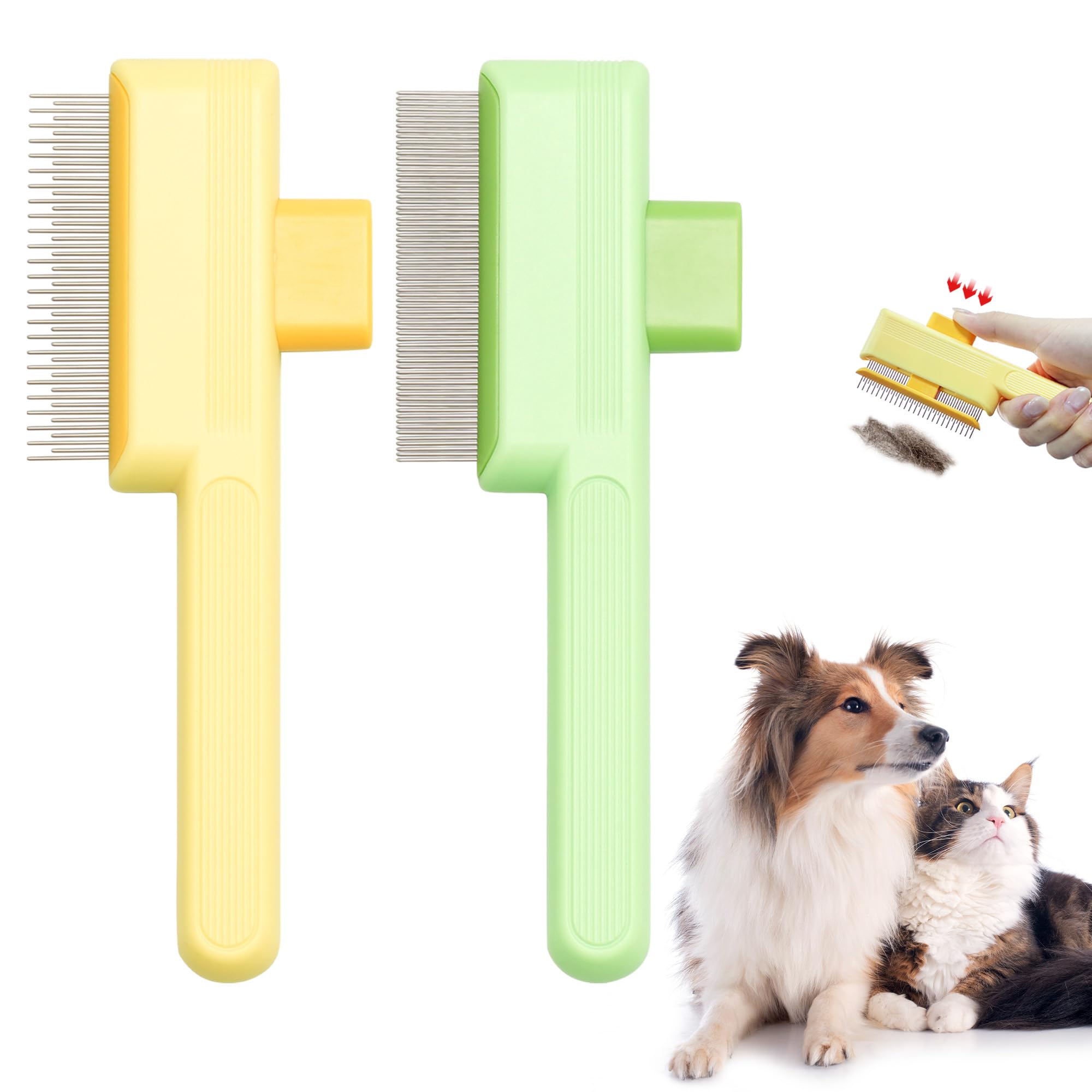 JGMGWJ flea comb with long teeth for detangling and flea removal