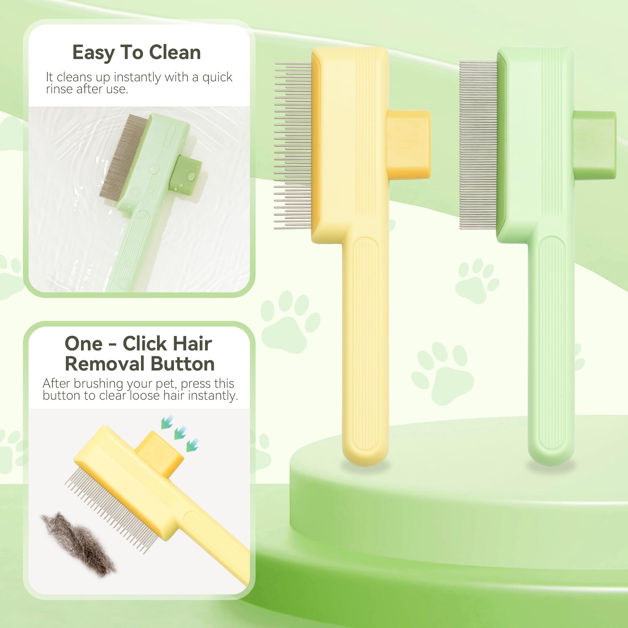 JGMGWJ flea comb self-cleaning button for quick maintenance