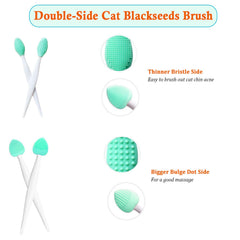 JGocot Cat Grooming Essentials deep-clean bristle side removes debris from chin area.
