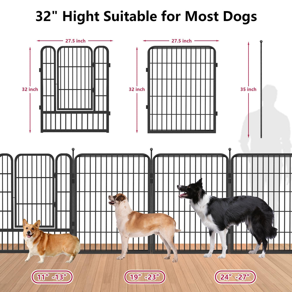 Jhsomdr dog playpen automatic door lock prevents escapes during playtime