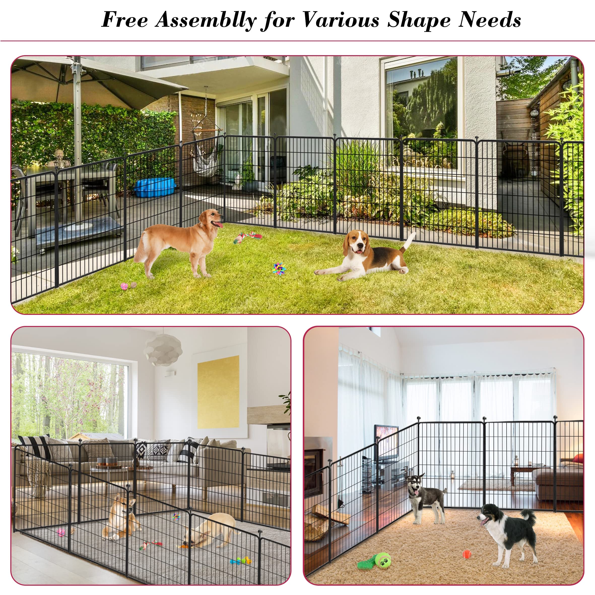 Jhsomdr dog playpen diy shapes allows square or rectangle layouts