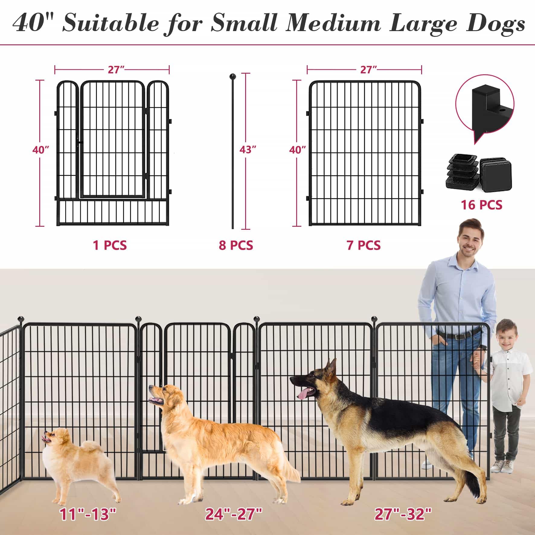 Jhsomdr dog playpen folded storage enables easy transport