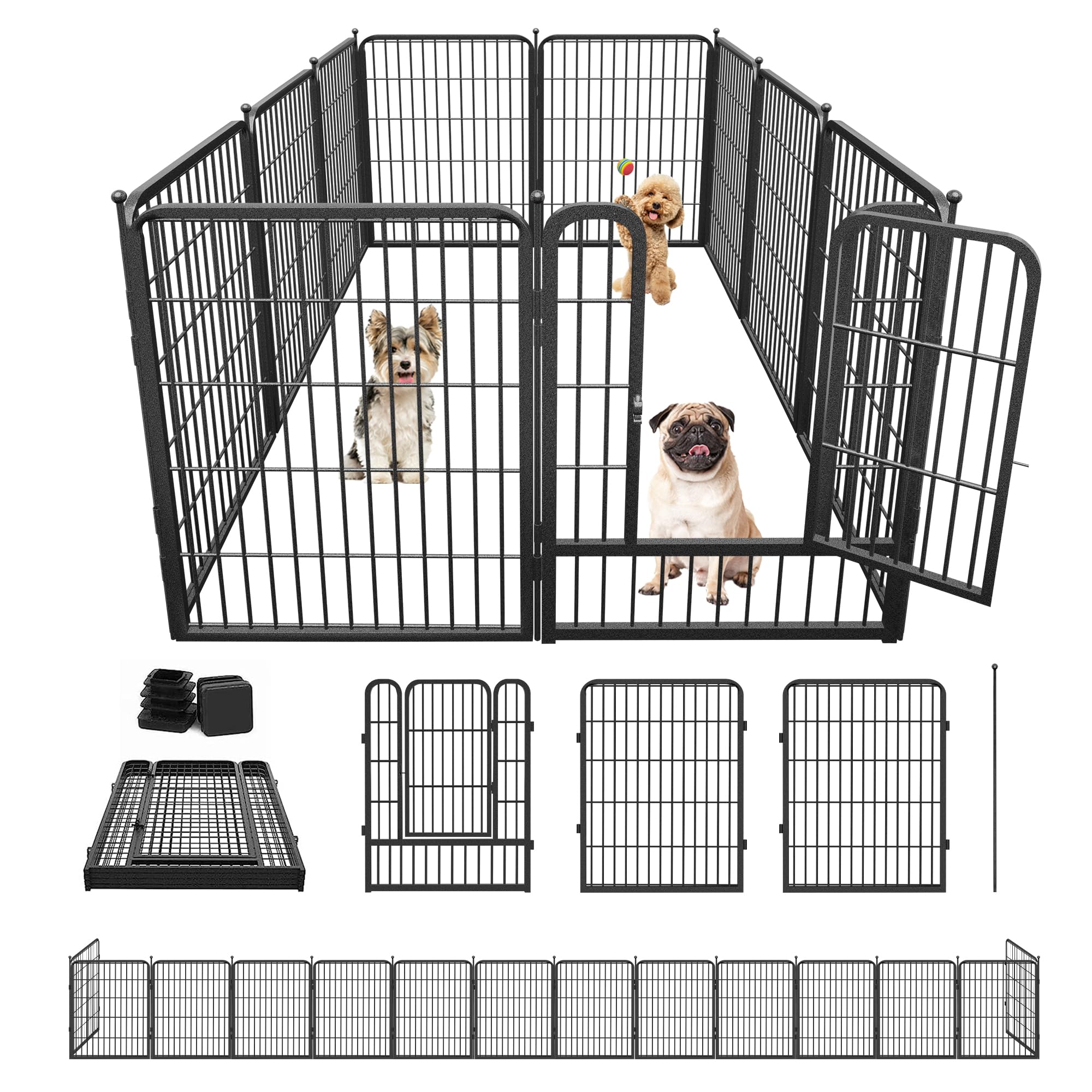 Jhsomdr dog playpen heavy-duty construction for secure outdoor containment