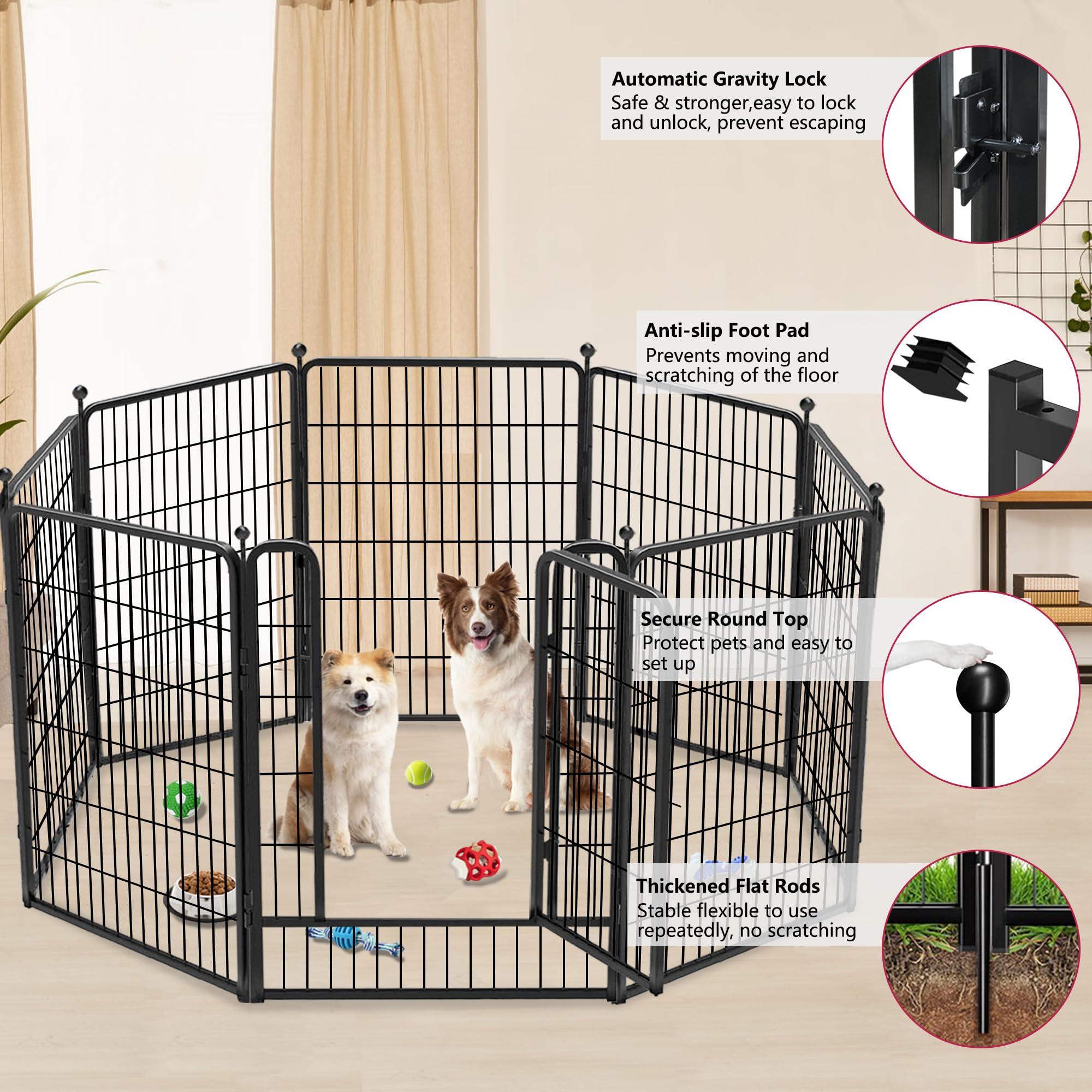 Jhsomdr dog playpen robust stakes stabilize on outdoor ground