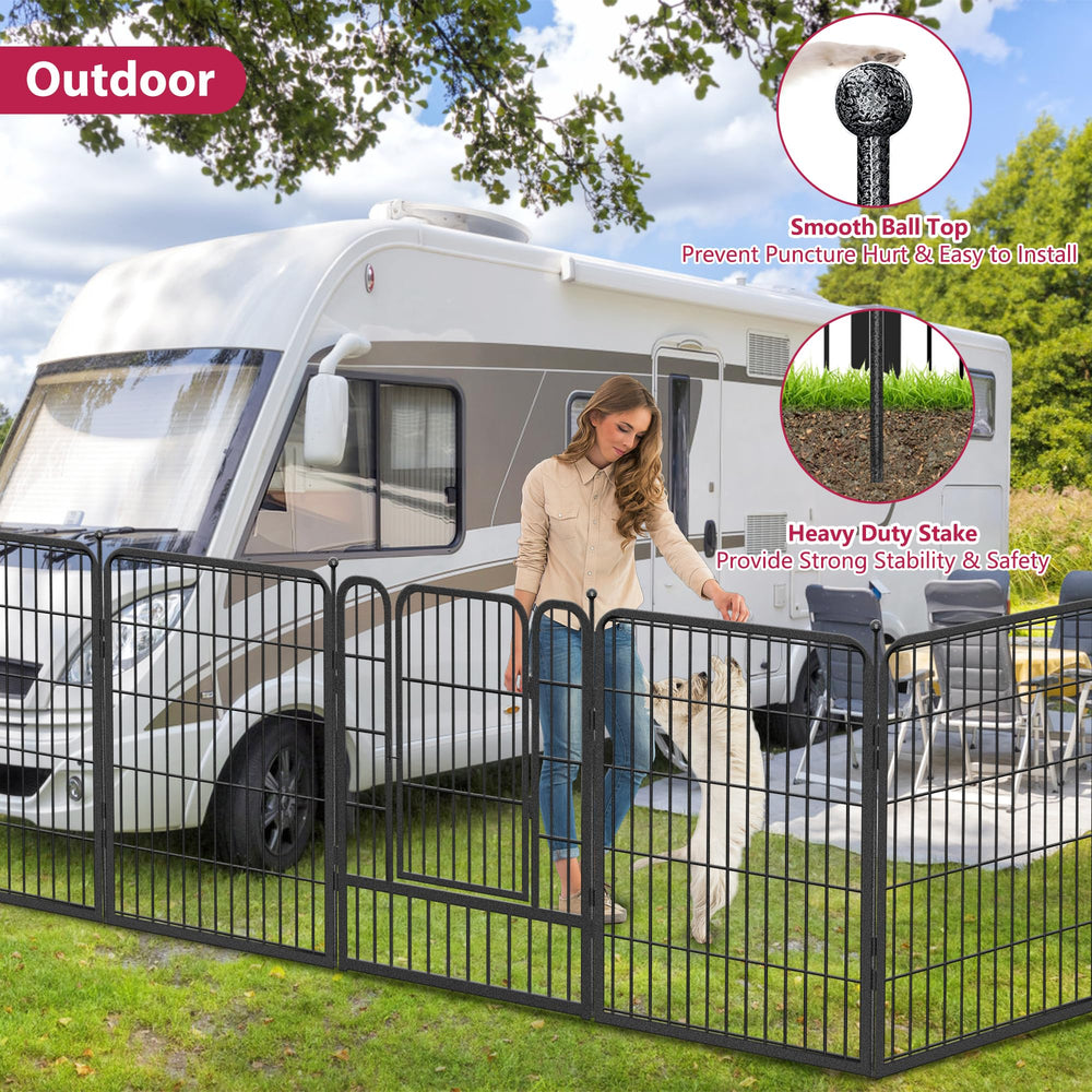 Jhsomdr dog playpen round-top rods protect paws and enhance comfort