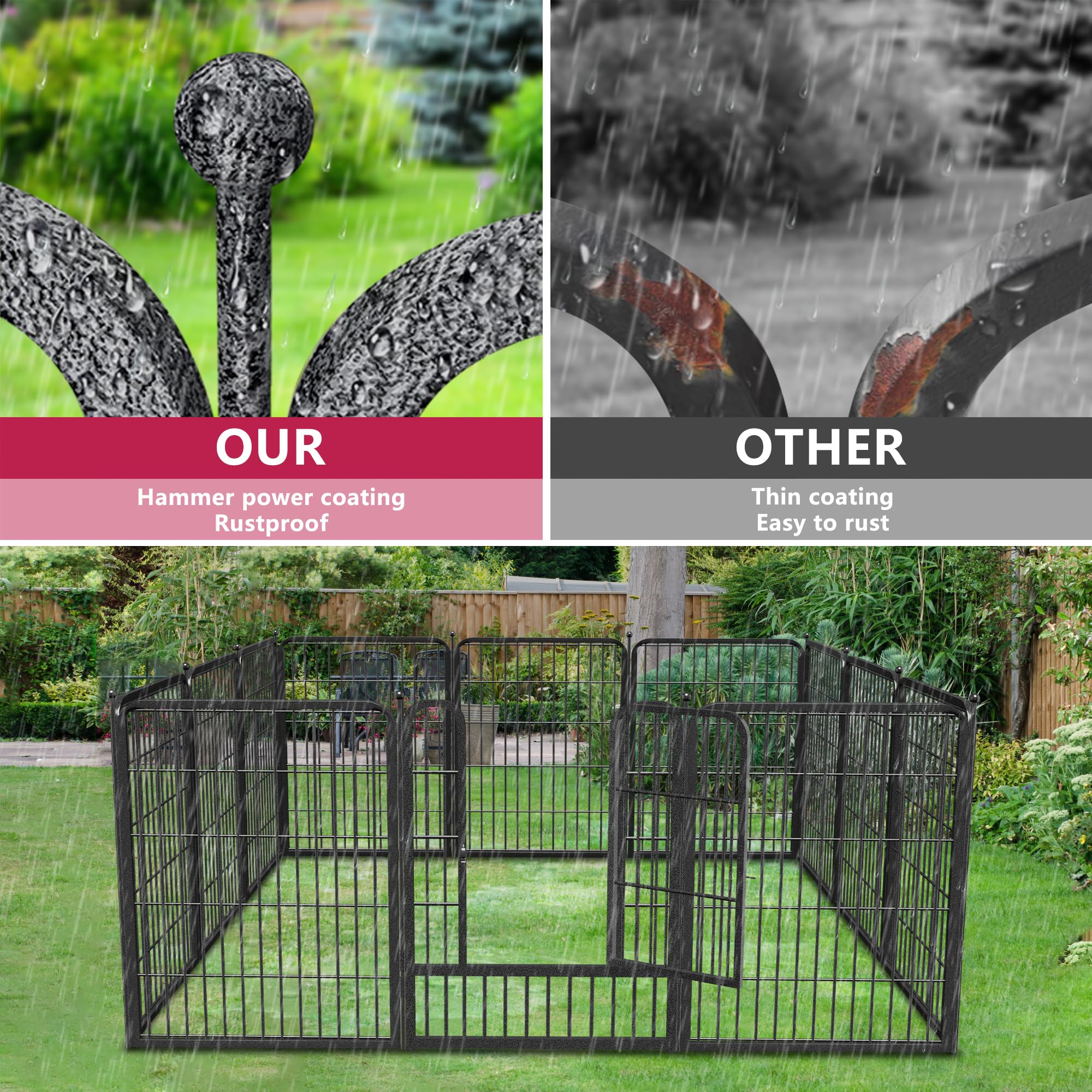 Jhsomdr dog playpen size 27.5W x 32H offers ample space for small to medium dogs
