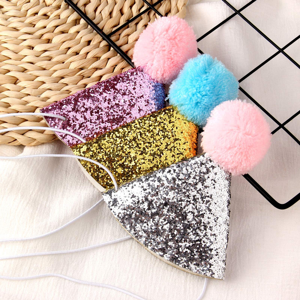 JIAKAI glitter dog birthday hat silver shines in photos