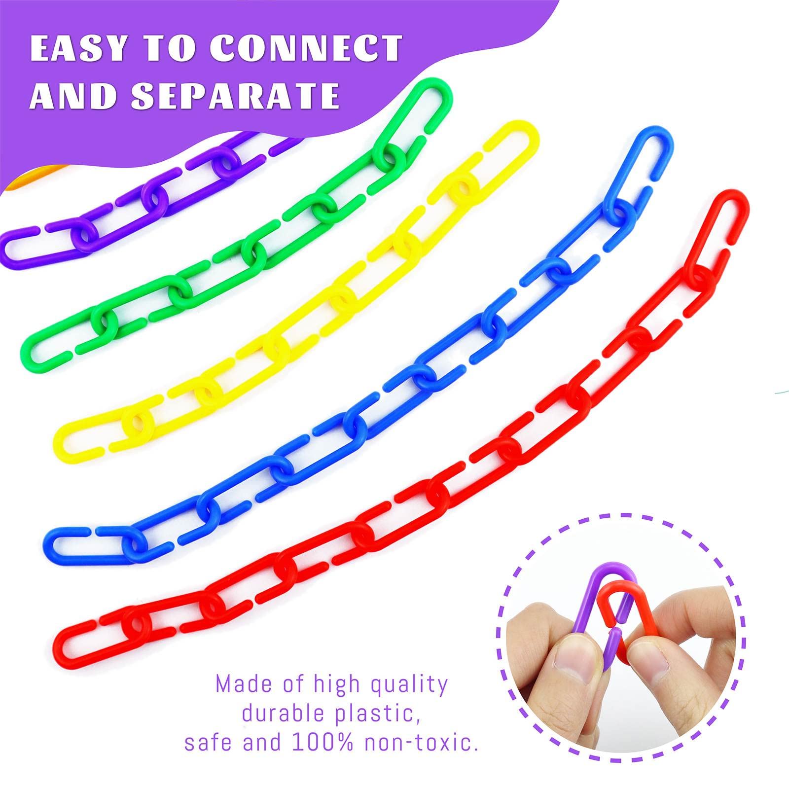 JIALEEY chain links for kids education shows easy assembly and patterning.