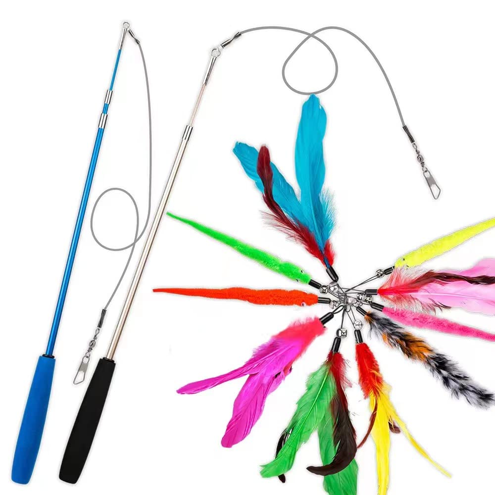 JIARON eco-safe feathers add natural charm to engaging cat toys