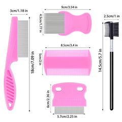 Jigfew double-sided flea comb pink for gentle flea removal and debris pickup.