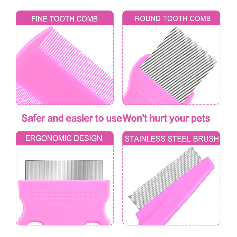 Jigfew short-needle comb pink for quick touch-ups and fine grooming.