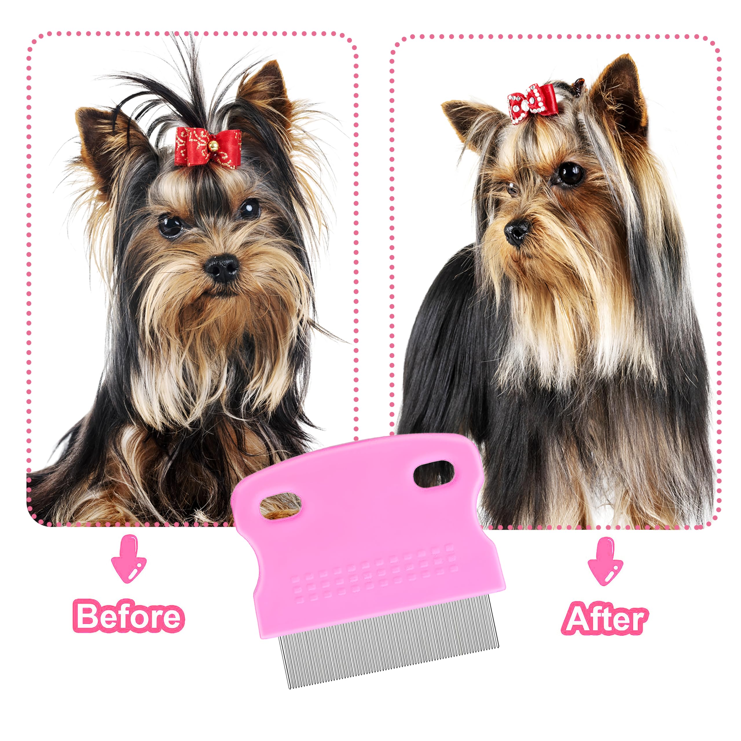 Jigfew tear-stain remover comb pink for gentle cleaning around eyes.