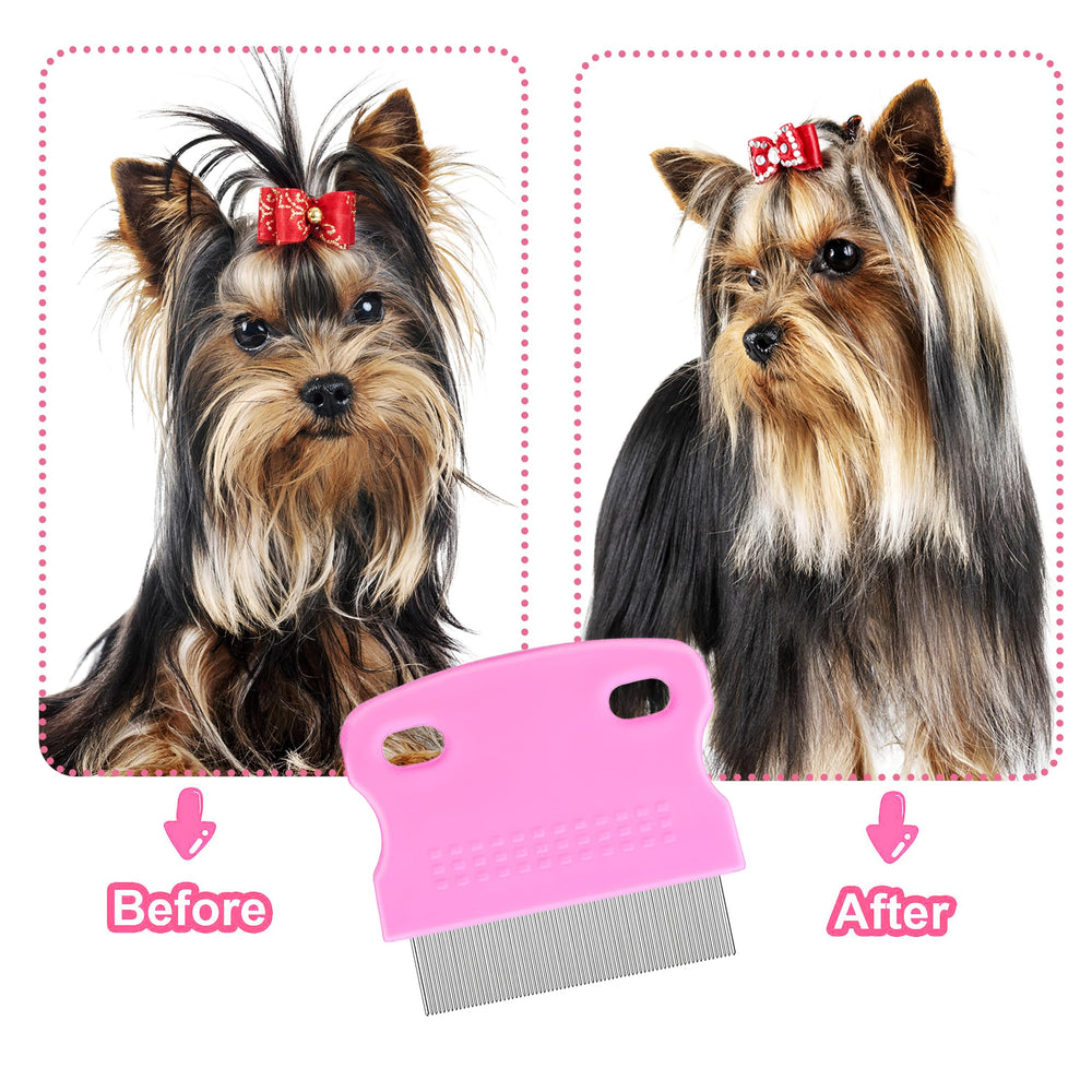 Jigfew tear-stain remover comb pink for gentle cleaning around eyes.