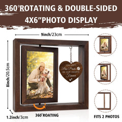 Jigfoxy dog memorial frame wood texture adds warm home decor