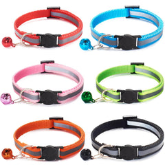 Jigichu 6-pack reflective cat collars with bells help locate your cat quickly at dusk.