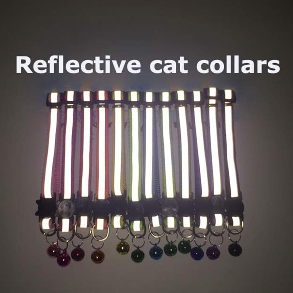 Jigichu nylon cat collar with reflective strip enhances night safety.