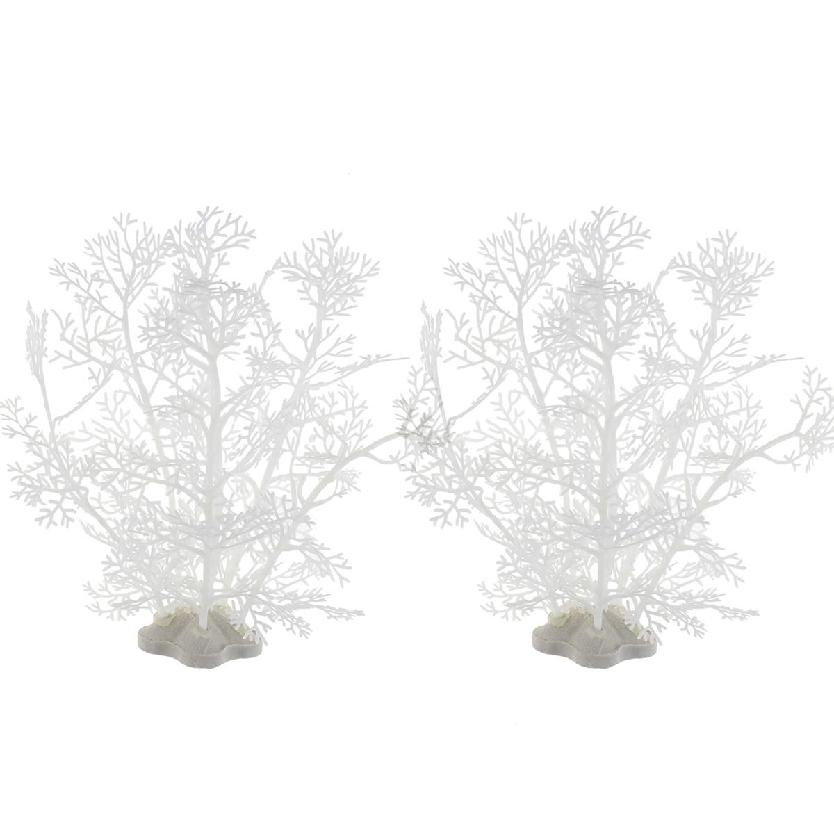 JIH aquarium plastic plant 8 inch pair in tank adds vibrant life