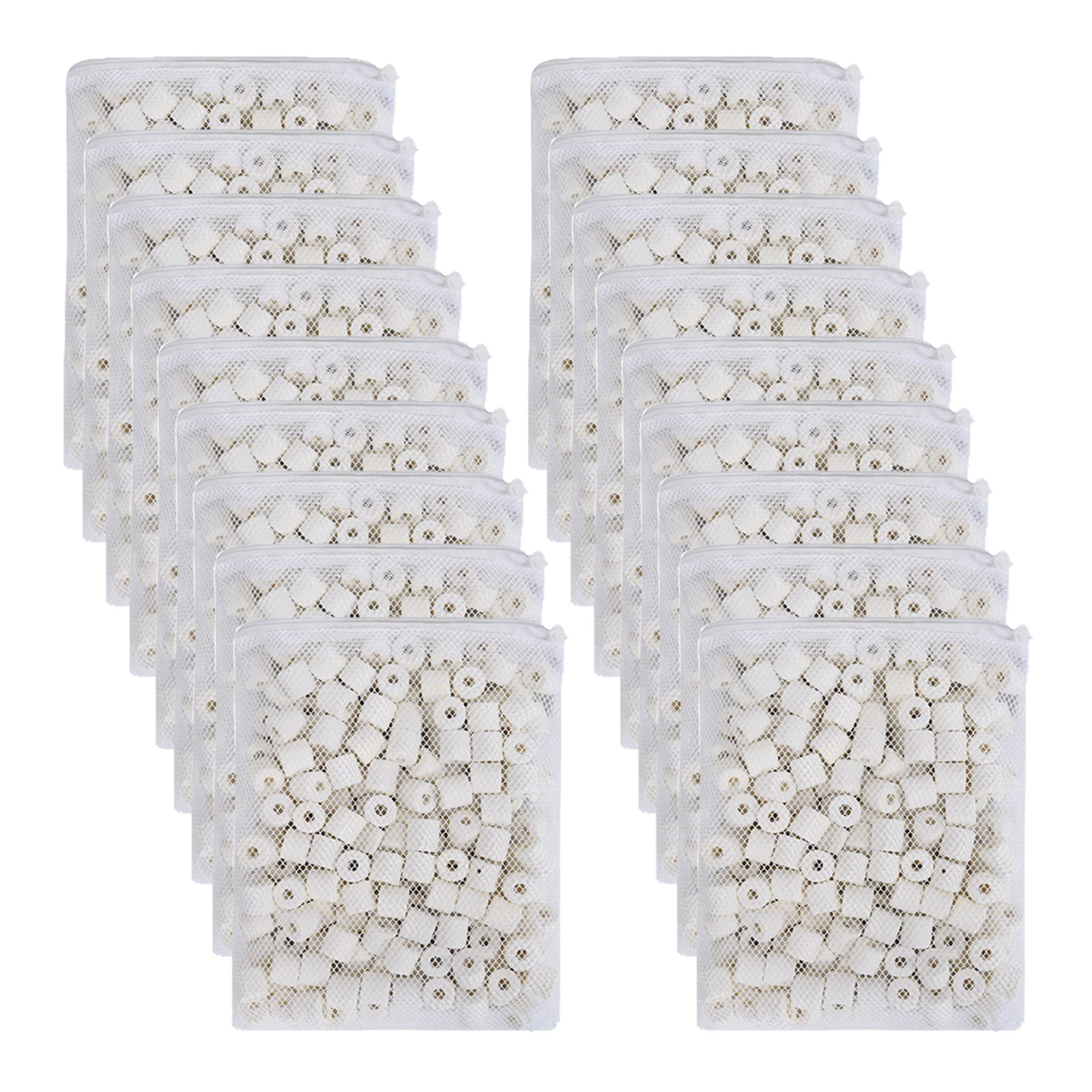 JIHAQUA bio ceramic rings porous structure close-up highlighting filtration surface.