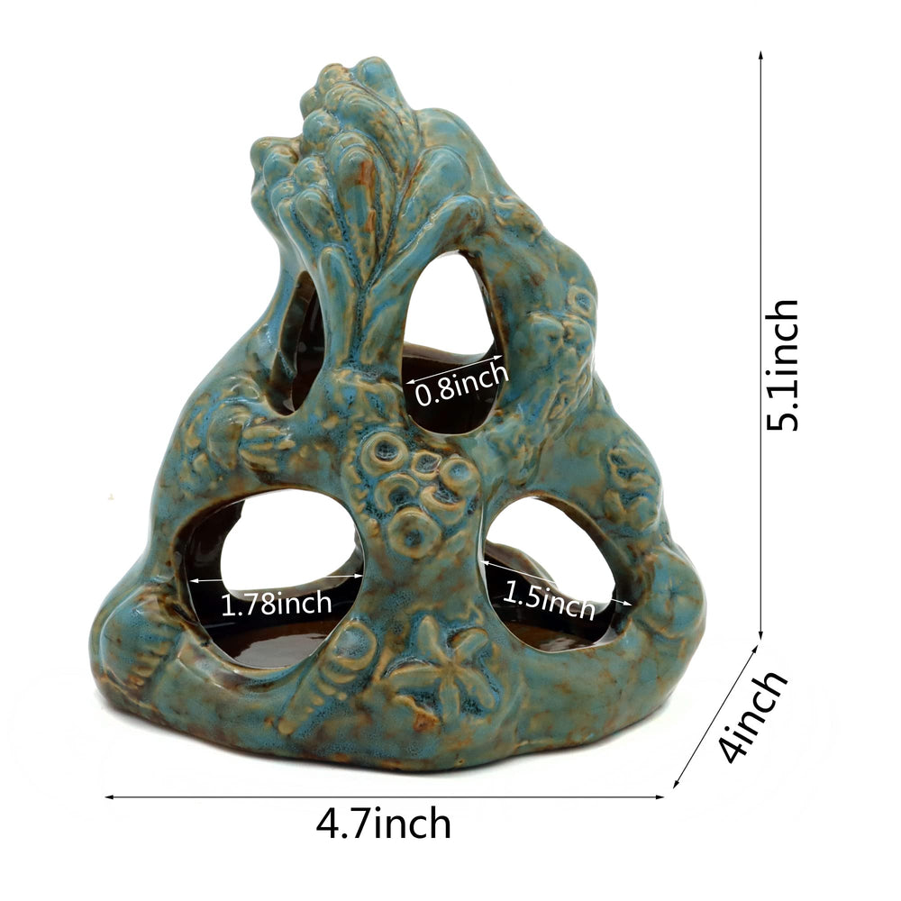 JIHAQUA hideaway decor easy-clean ceramic cave; rinse to refresh