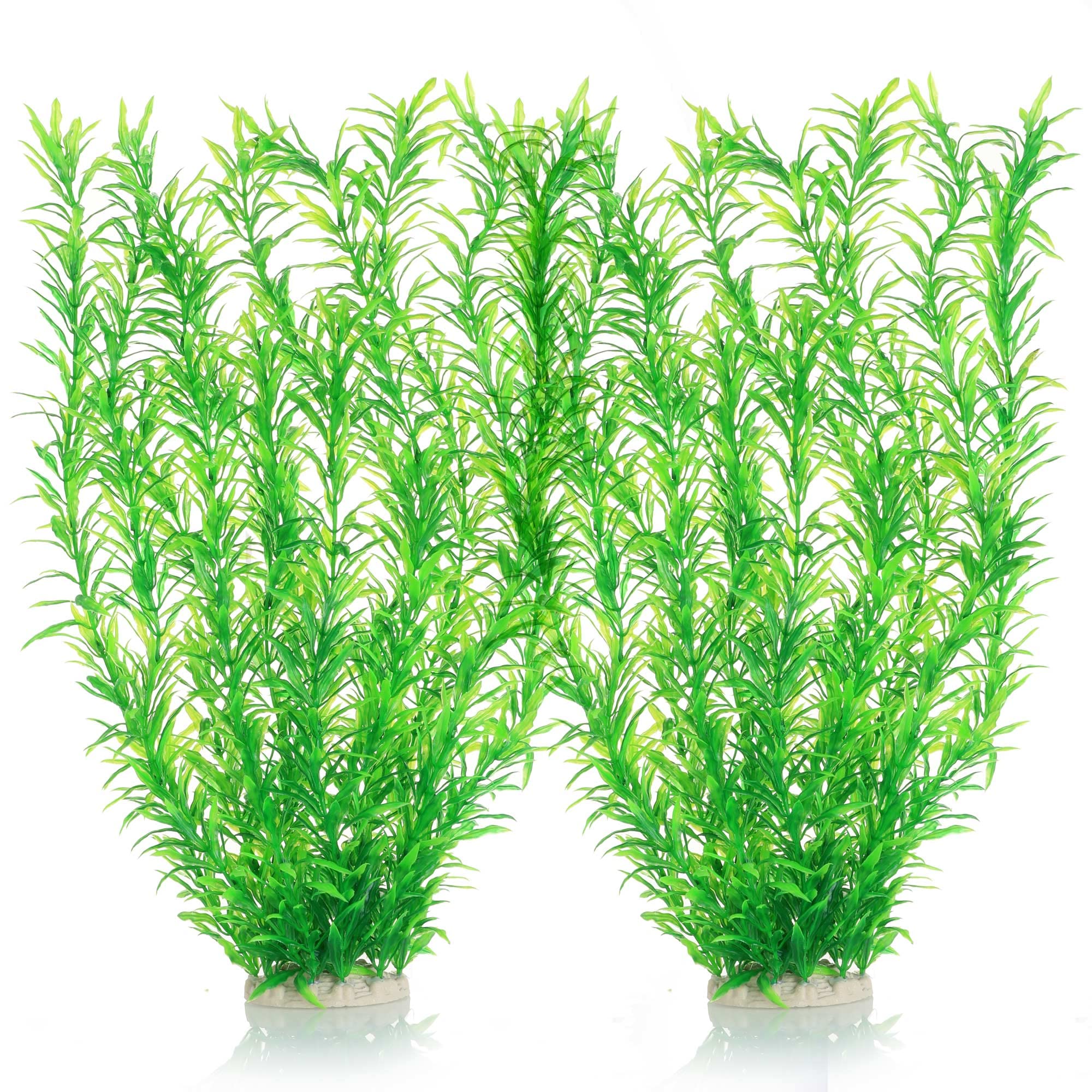 JIHAQUA close-up of lifelike leaves highlighting flexible tall plant for aquatic habitats.