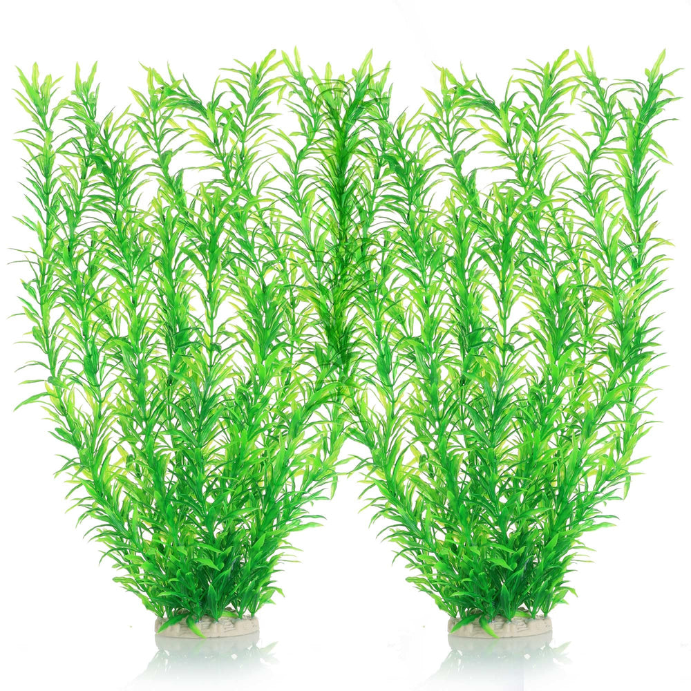 JIHAQUA close-up of lifelike leaves highlighting flexible tall plant for aquatic habitats.