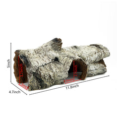 JIHAQUA resin bark hide side view offers privacy and security for terrarium dwellers.
