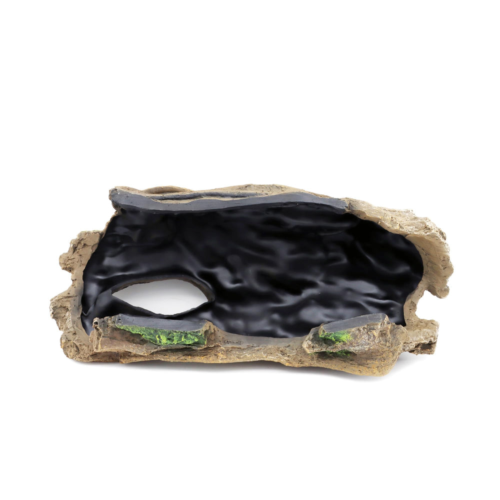 JIHAQUA bark hide in water setup demonstrates versatile decor for aquatic enclosures.