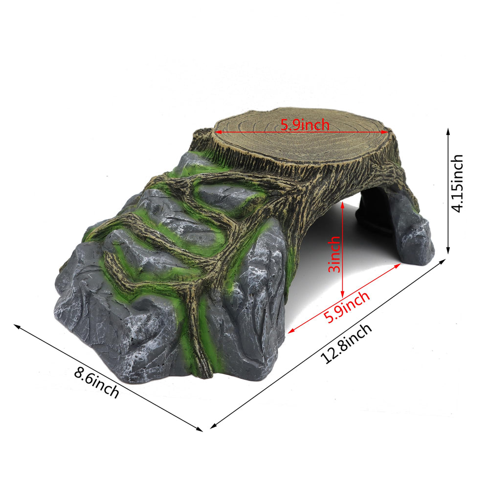 JIHAQUA reptile hideout rock texture blends with terrarium.