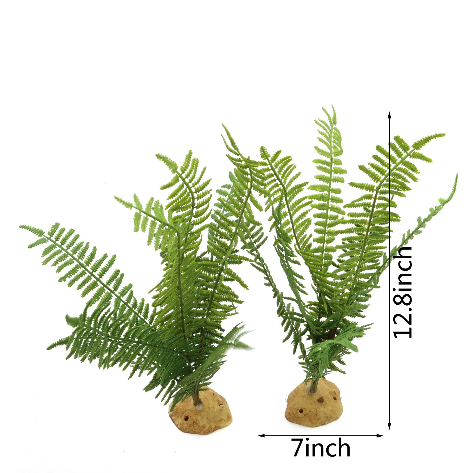 Jihaqua fake fern hiding-branches provide secure reptile hides.