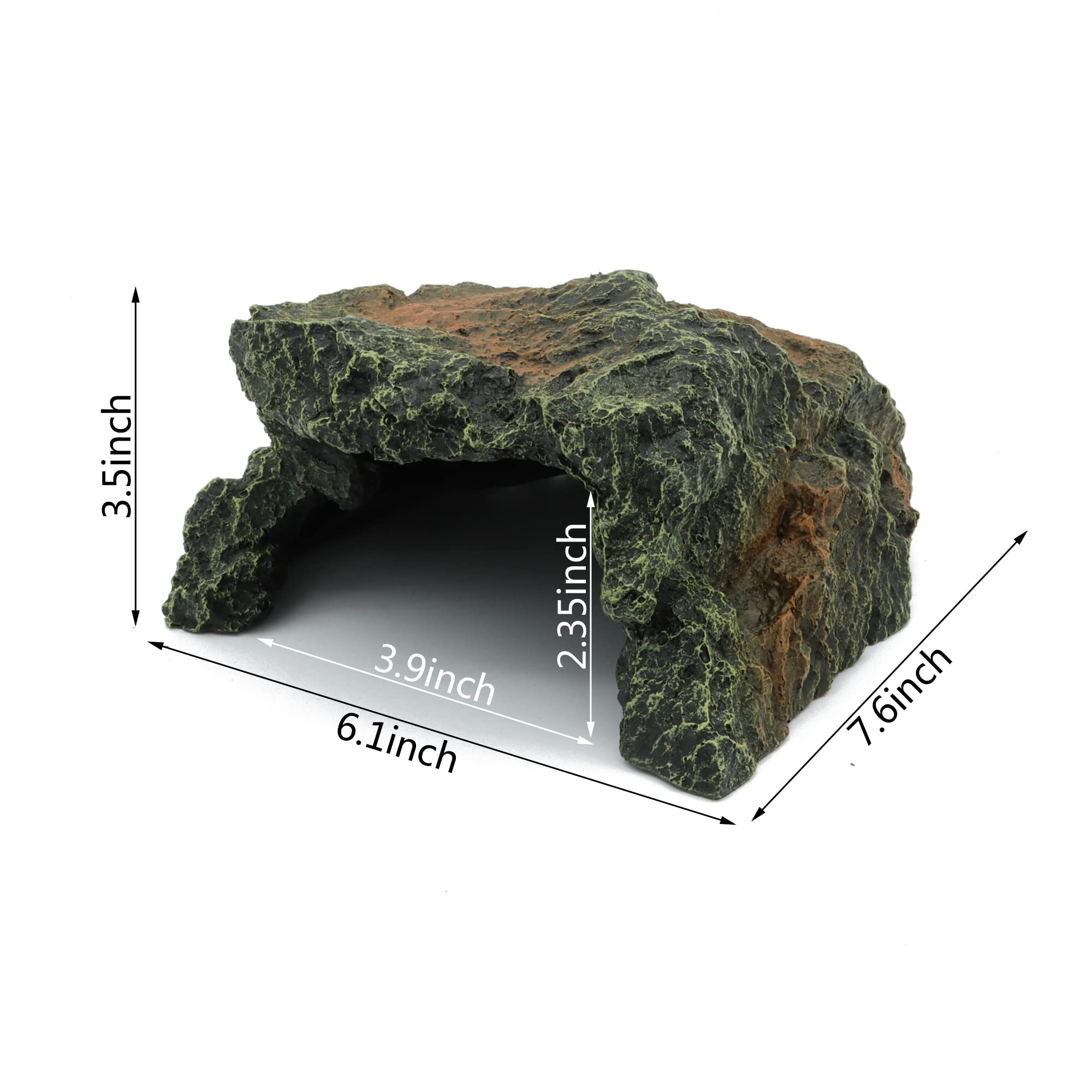 Jihaqua Reptile Rock Hide Cave side angle emphasizes sturdy, stable build.