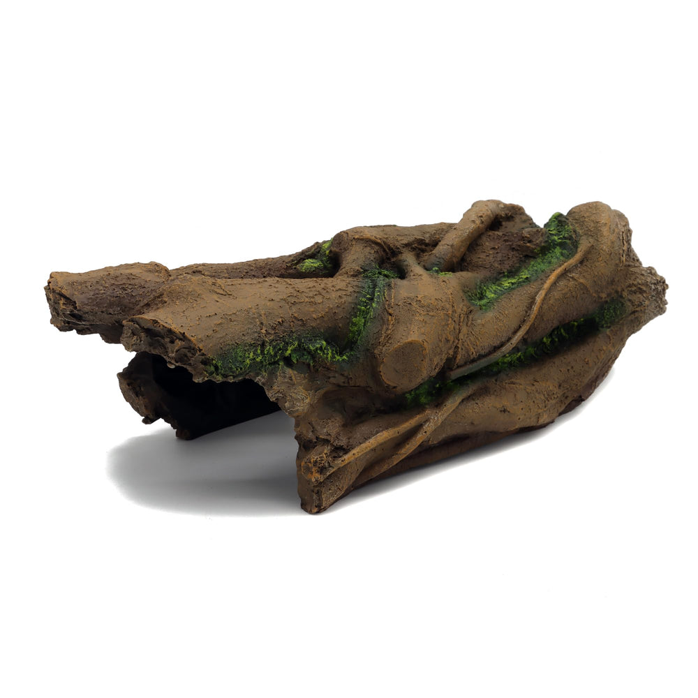 JIHAQUA resin bark terrarium closeup showcases natural texture for ambiance.