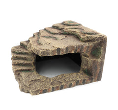 JIHAQUA resin reptile hideout cave-gecko image emphasizes natural texture for secure hiding.