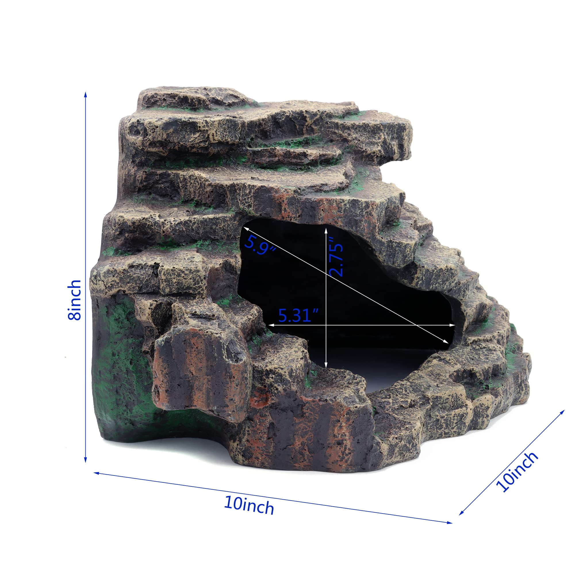 jihaqua rock-textured habitat decor blends with terrarium surroundings
