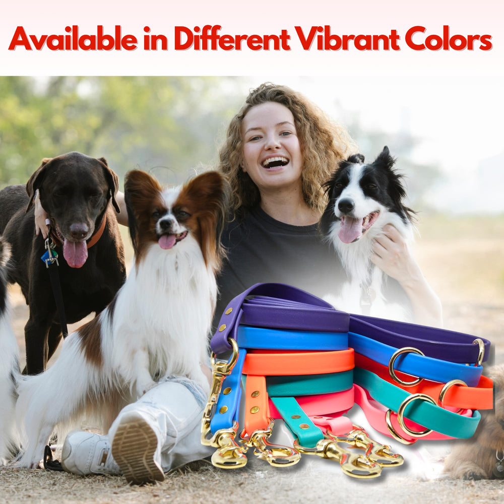 Jim Hodges Dog Training gummy-leash cleans easily with soap and water after outings.
