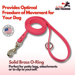 Jim Hodges Gummy Dog Leash Biothane with brass fittings offers durable, easy-to-clean grip