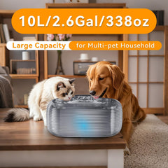 JIMICOW dog water fountain quiet pump for peaceful drinking.