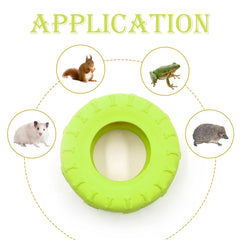 JINGHANGER tire swing height-adjustable to suit frog preferences.